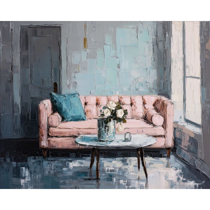 calm, echoing, palette knife, oil painting, impasto, thick paint, layered pigment, scraped texture, hand painted, fine art, expressive surface, material depth, painterly, atmospheric, visual rhythm, textured painting, studio art