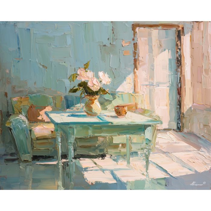 light, echoing, palette knife, oil painting, impasto, thick paint, layered pigment, scraped texture, hand painted, fine art, expressive surface, material depth, painterly, atmospheric, visual rhythm, textured painting, studio art