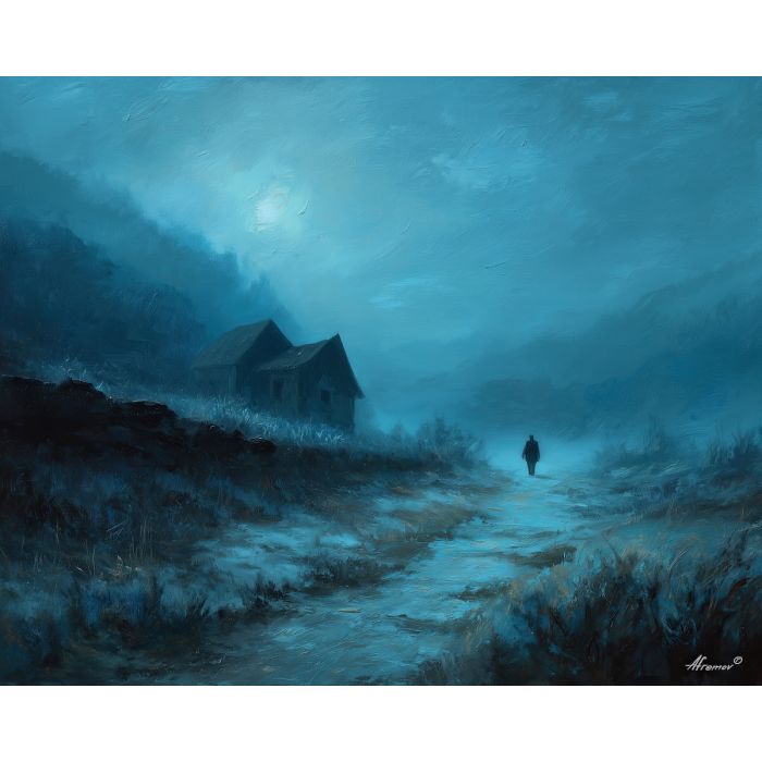 fading, silence, palette knife, oil painting, impasto, textured paint, layered pigment, scraped surface, thick strokes, expressive texture, hand painted, fine art, material depth, visual rhythm, atmospheric, color control, painterly surface