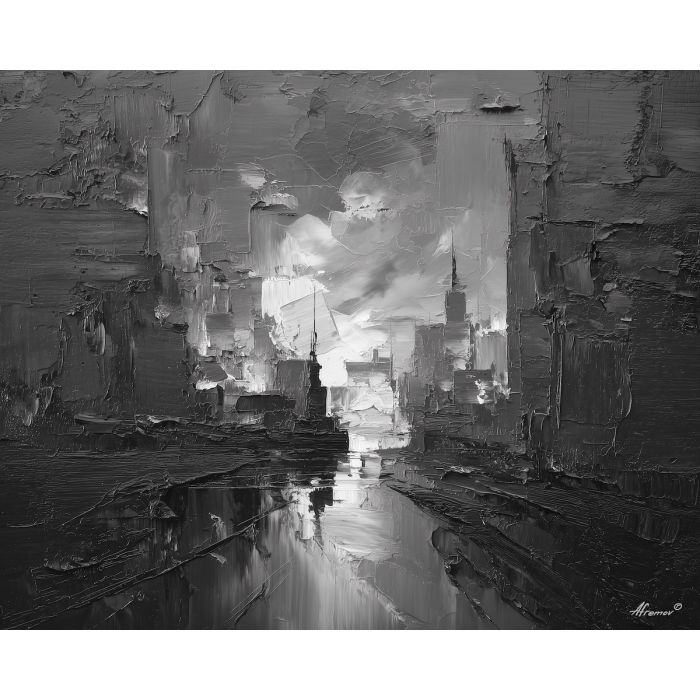 dense, space, palette knife, oil painting, impasto, textured paint, layered pigment, scraped surface, thick strokes, expressive texture, hand painted, fine art, material depth, visual rhythm, atmospheric, color control, painterly surface