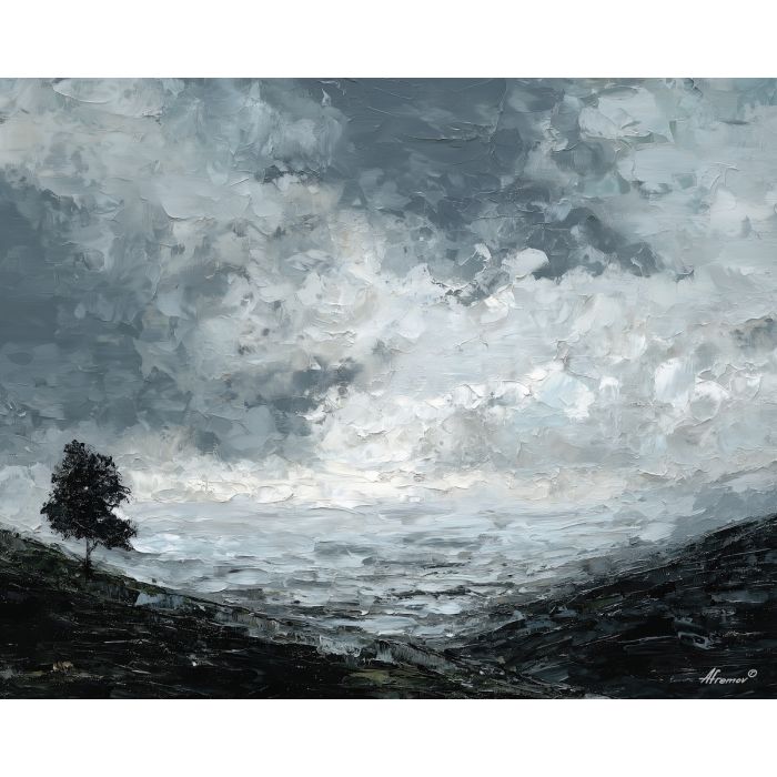 single, scale, palette knife, oil painting, impasto, textured paint, layered pigment, scraped surface, thick strokes, expressive texture, hand painted, fine art, material depth, visual rhythm, atmospheric, color control, painterly surface