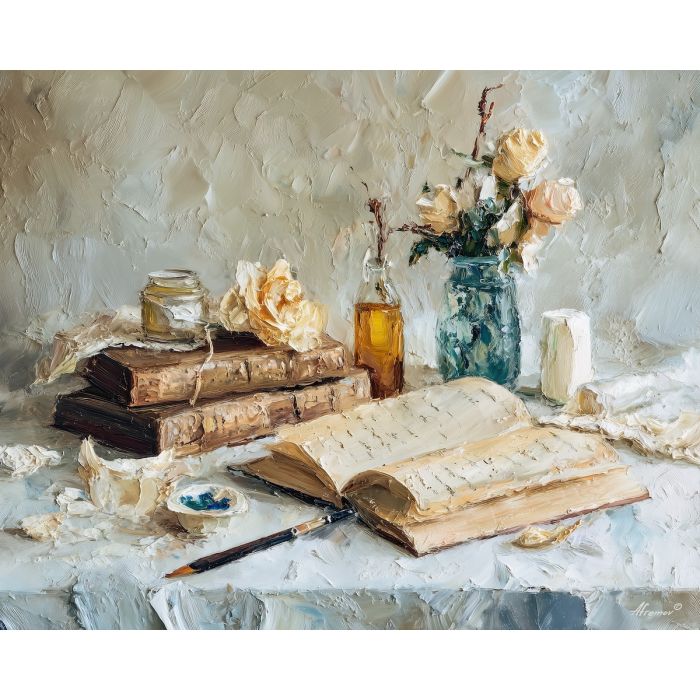 delicate, script, palette knife, oil painting, impasto, textured paint, layered pigment, scraped surface, thick strokes, expressive texture, hand painted, fine art, material depth, visual rhythm, atmospheric, color control, painterly surface