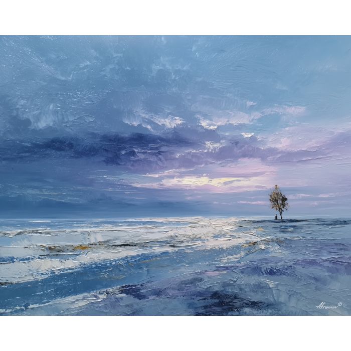 calm, shape, pause, palette knife, oil painting, impasto, textured paint, layered pigment, scraped surface, thick strokes, expressive texture, hand painted, fine art, material depth, visual rhythm, atmospheric, color control, painterly surface