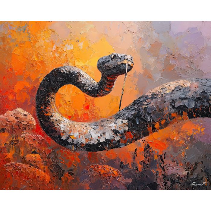 watchful, strike, track, palette knife, oil painting, impasto, textured paint, layered pigment, scraped surface, thick strokes, expressive texture, hand painted, fine art, material depth, visual rhythm, atmospheric, color control, painterly surface