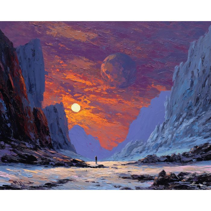 distant, vision, palette knife, oil painting, impasto, textured paint, layered pigment, scraped surface, thick strokes, expressive texture, hand painted, fine art, material depth, visual rhythm, atmospheric, color control, painterly surface