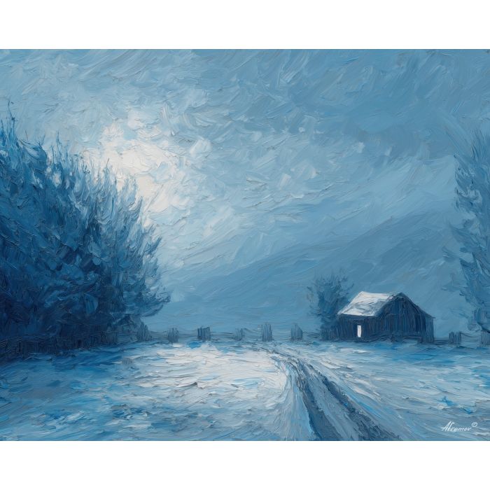 cold, outline, palette knife, oil painting, impasto, textured paint, layered pigment, scraped surface, thick strokes, expressive texture, hand painted, fine art, material depth, visual rhythm, atmospheric, color control, painterly surface