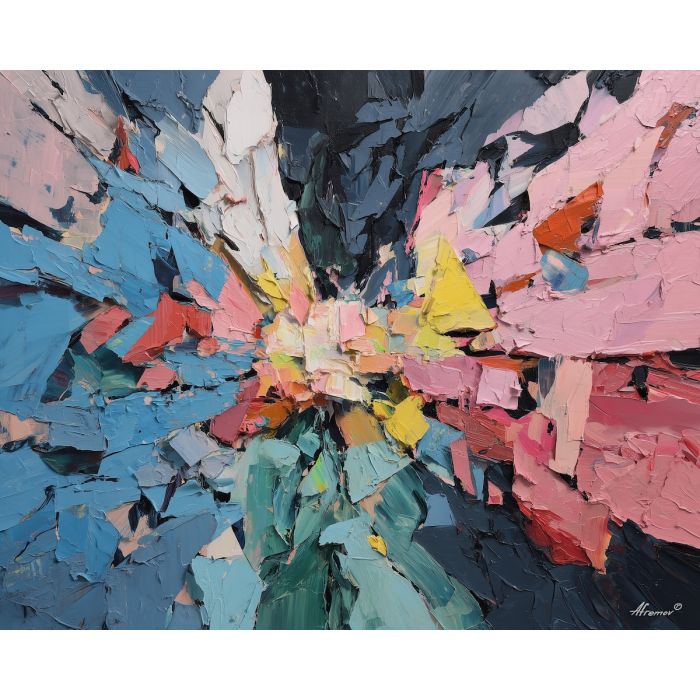 broken, block, oversized abstract, bold forms, palette knife, oil painting, impasto, thick paint, layered pigment, textured surface, large scale art, expressive abstraction, heavy texture, dynamic composition, painterly surface, material depth, contemporary abstract