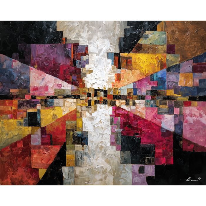 stretched, layer, oversized abstract, bold forms, palette knife, oil painting, impasto, thick paint, layered pigment, textured surface, large scale art, expressive abstraction, heavy texture, dynamic composition, painterly surface, material depth, contemporary abstract