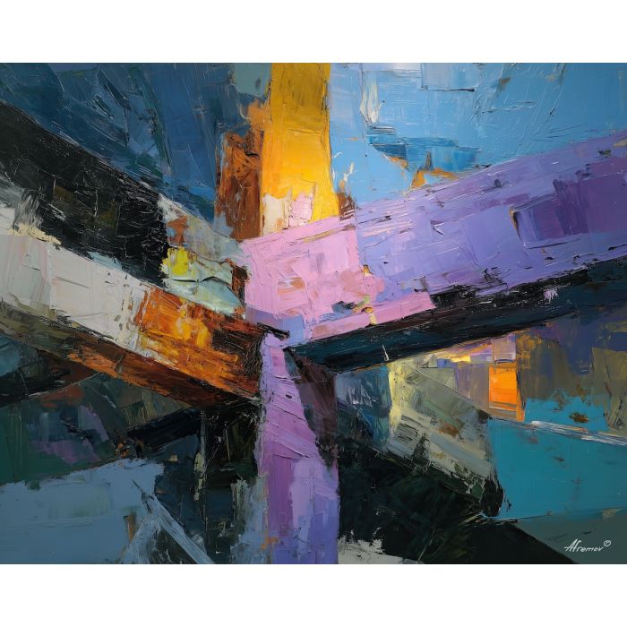 wide, loose, balance, oversized abstract, bold forms, palette knife, oil painting, impasto, thick paint, layered pigment, textured surface, large scale art, expressive abstraction, heavy texture, dynamic composition, painterly surface, material depth, contemporary abstract