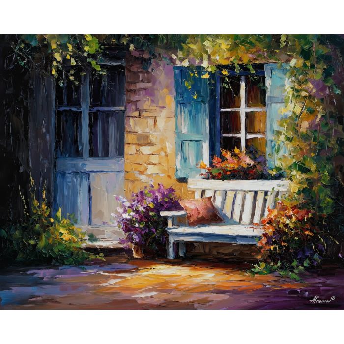 afternoon calm,cozy interior,oil painting