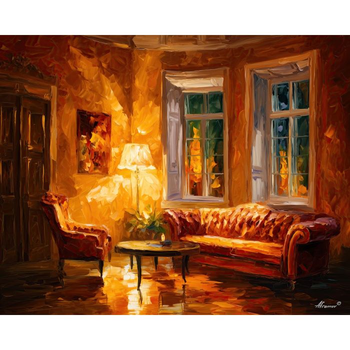 amber light,cozy stillness,oil painting