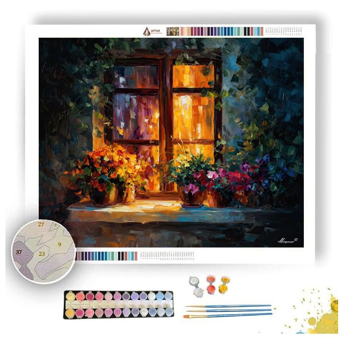 EVENING WINDOW GLOW - Paint by Numbers Full Kit