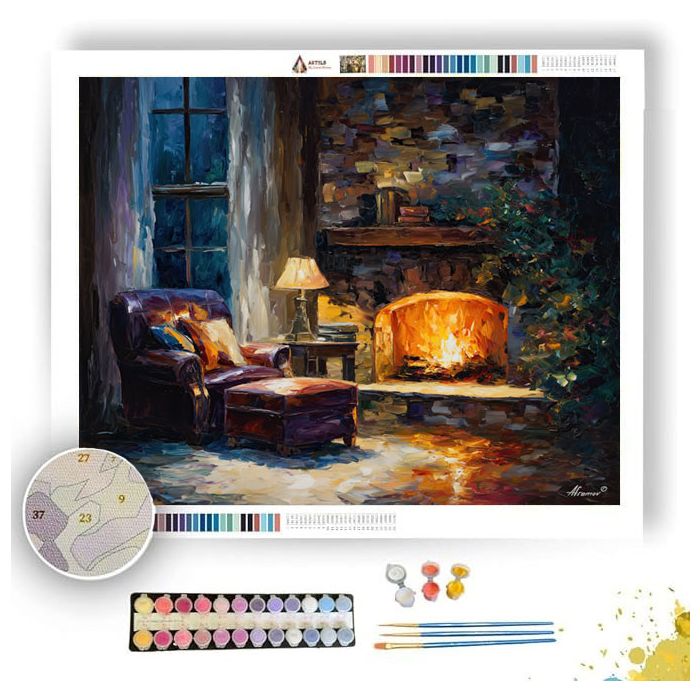 FIRESIDE GLOW NOOK - Paint by Numbers Full Kit
