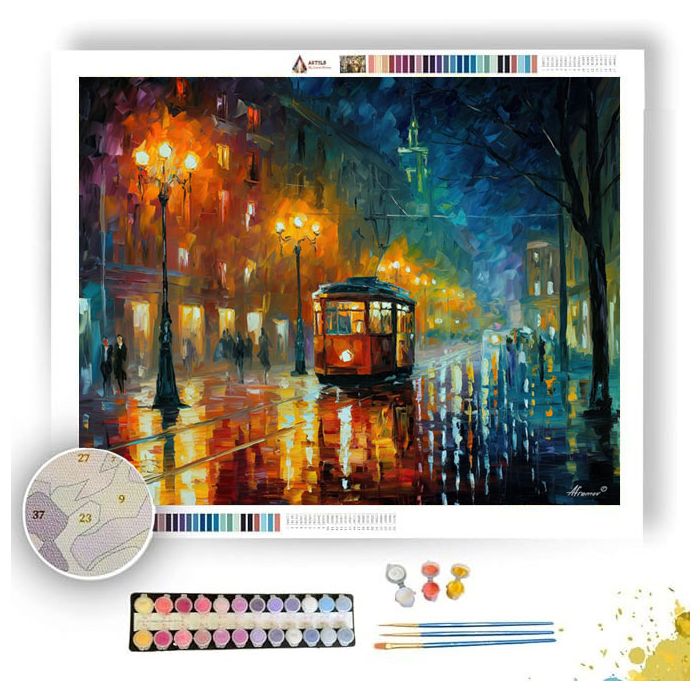 RAINY NIGHT STREET - Paint by Numbers Full Kit