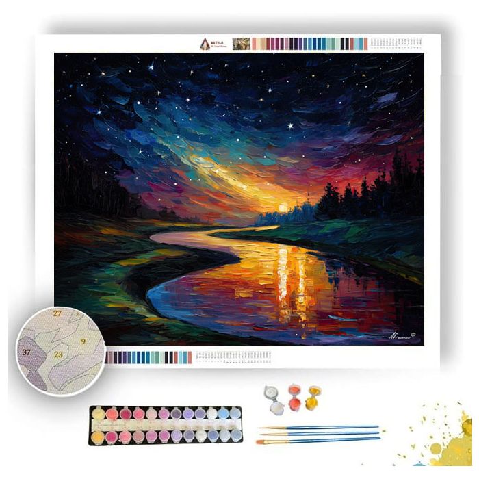 RIVER UNDER STARS - Paint by Numbers Full Kit