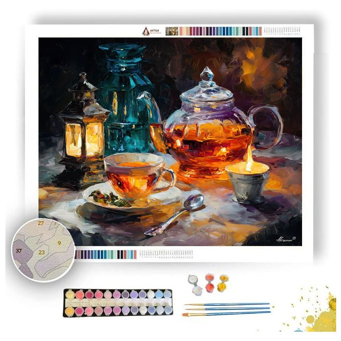 TEA BY LAMPLIGHT - Paint by Numbers Full Kit