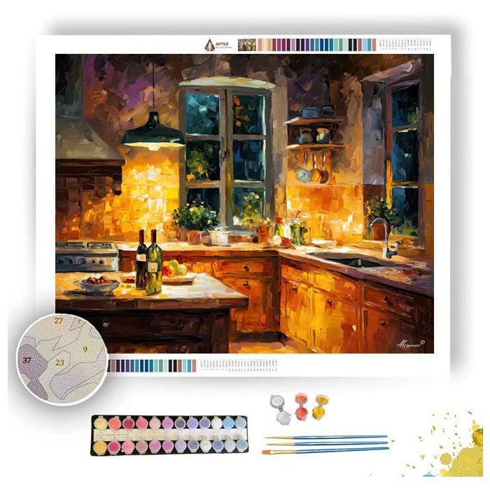 WARM KITCHEN DUSK - Paint by Numbers Full Kit