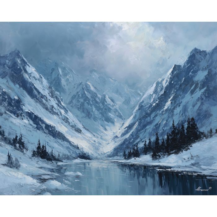 arctic, water, greenland landscape, arctic scenery, polar environment, ice formations, glacier view, palette knife, oil painting, impasto, thick paint, textured surface, cold atmosphere, northern light, remote wilderness, painterly landscape, material depth