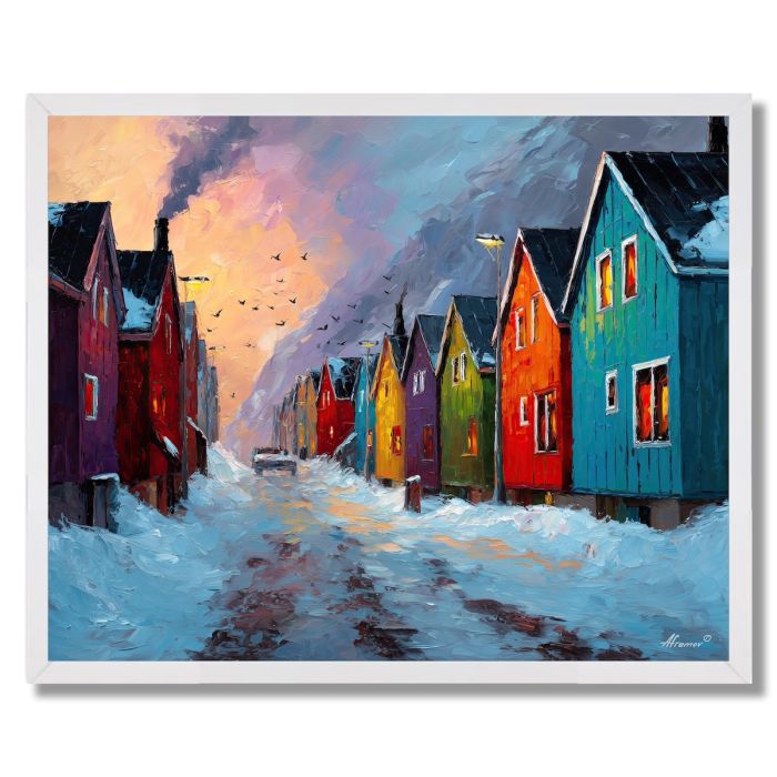GREENLAND EVENING LOCAL LIFE - FRAMED