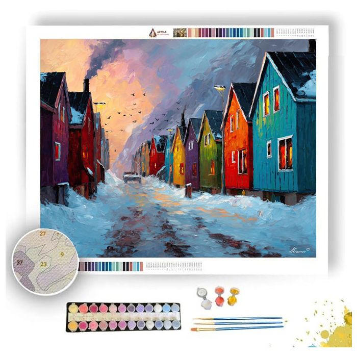 GREENLAND EVENING LOCAL LIFE - Paint by Numbers Full Kit