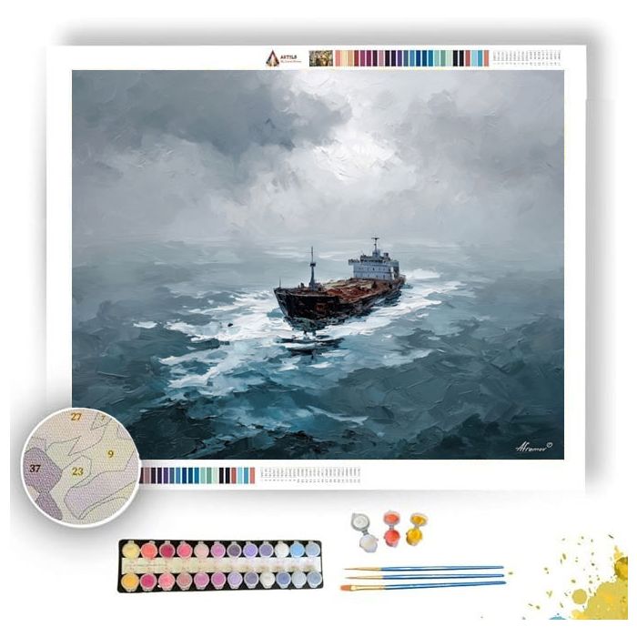 GRAY WAVES - Paint by Numbers Full Kit