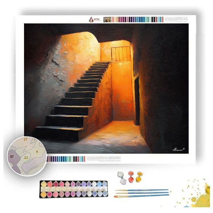 AMBER STEP DESCENT B&W - Paint by Numbers Full Kit