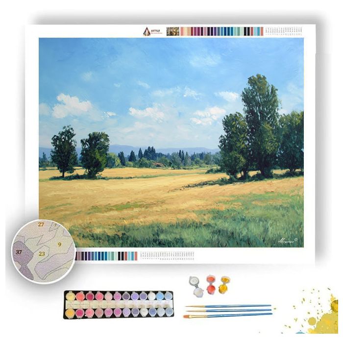 FIELD AND FAR TREES - Paint by Numbers Full Kit