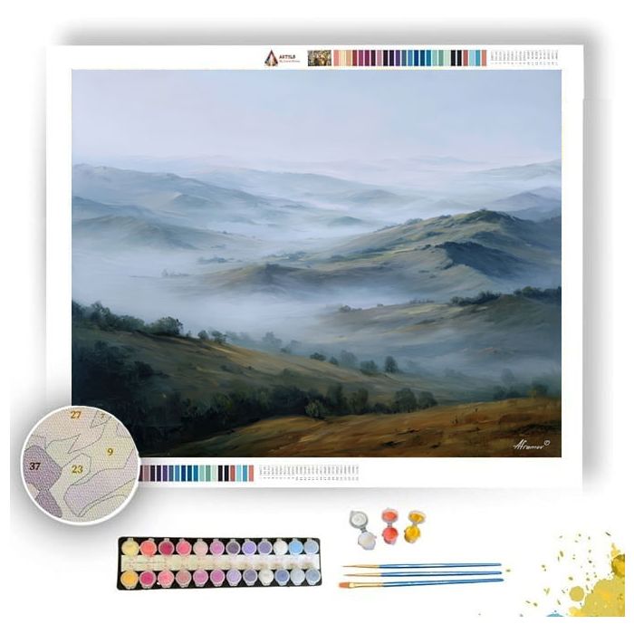 FOG LAYERED HILLS - Paint by Numbers Full Kit