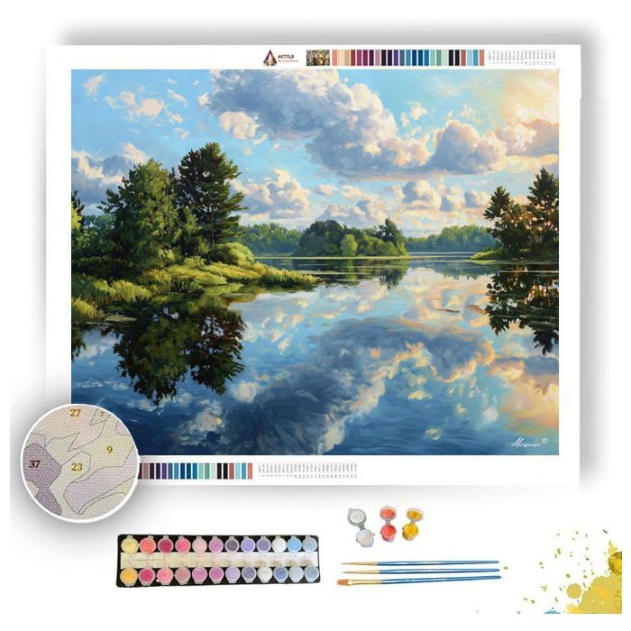 LAKE MIRROR MORNING - Paint by Numbers Full Kit