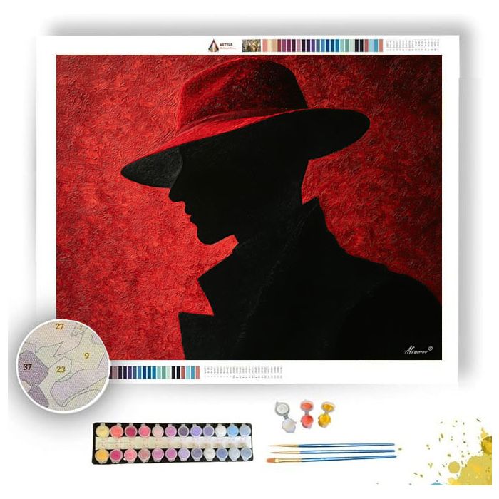 RED FELT SILHOUETTE - Paint by Numbers Full Kit