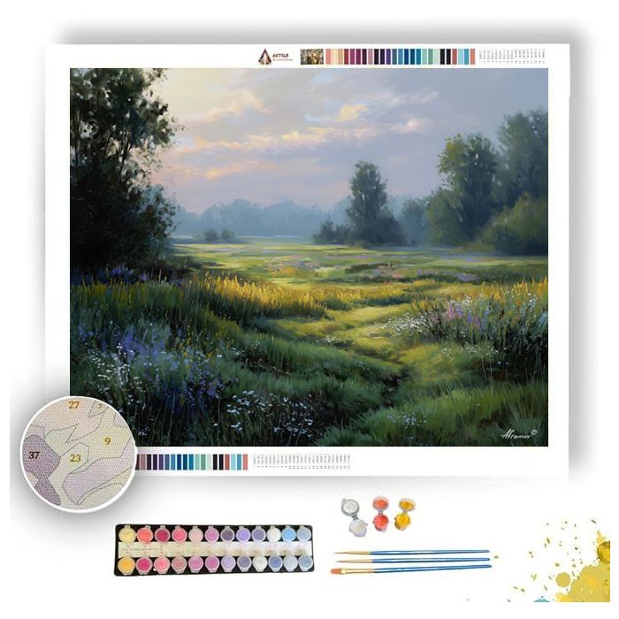 STILL MEADOW MORNING - Paint by Numbers Full Kit