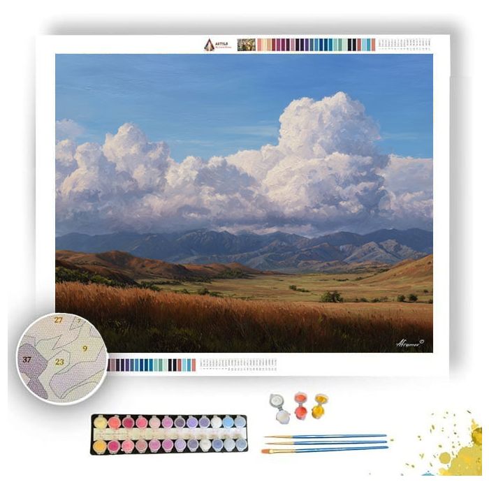 CLOUDS RESTING ON RIDGE - Paint by Numbers Full Kit