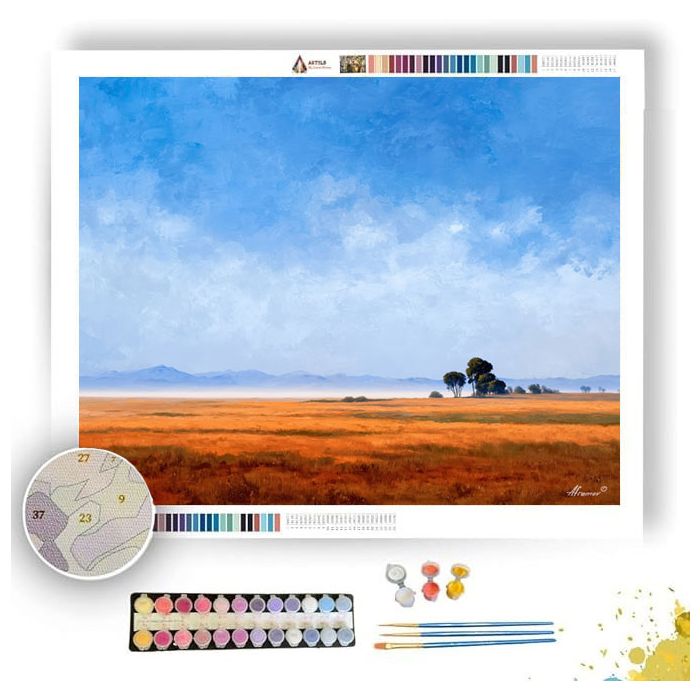 DISTANT TREELINE FIELD - Paint by Numbers Full Kit