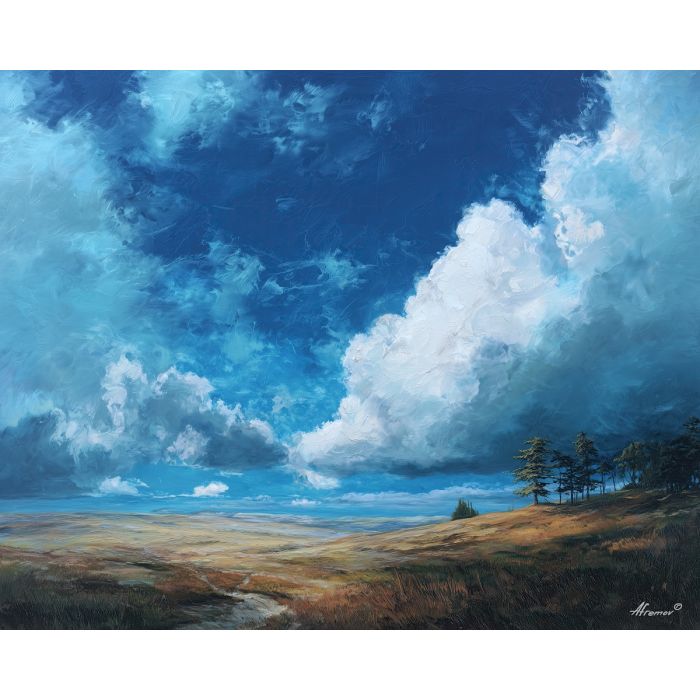 balanced landscape,soft tones,oil painting