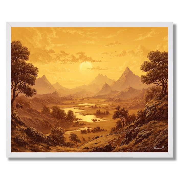 GOLDEN SKY LOWLANDS - FRAMED