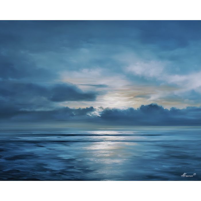 dusk landscape,soft horizon,oil painting