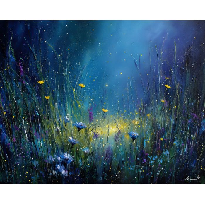 MIDNIGHT MEADOW AURA - Paint by Numbers Full Kit