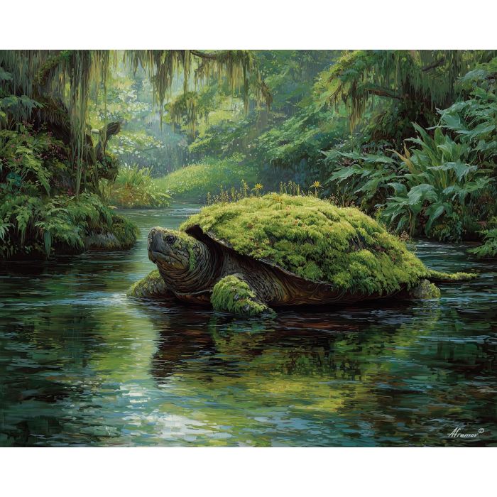 MOSSBACK TURTLE RIVER - Paint by Numbers Full Kit