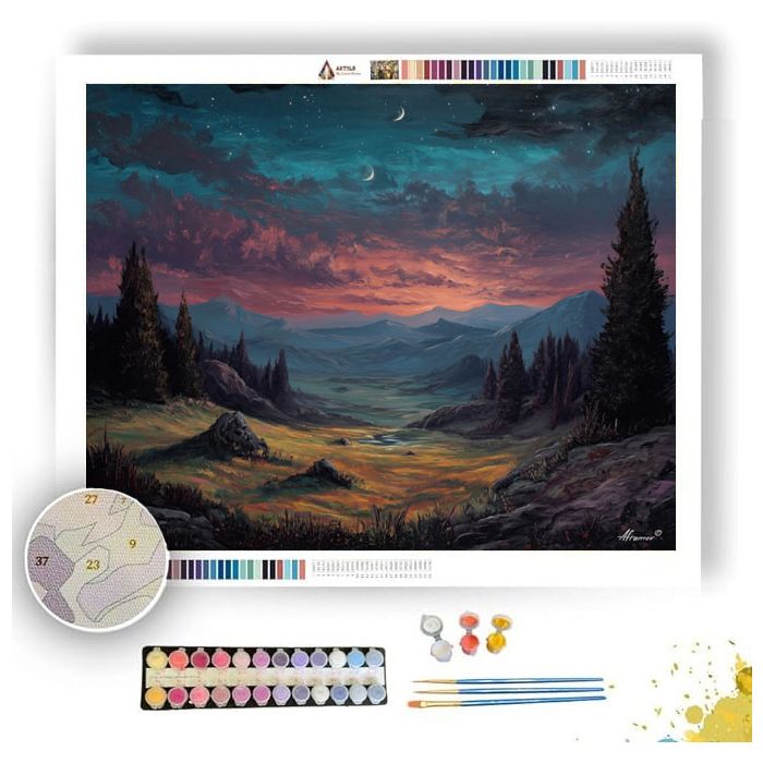 NIGHTFALL OPEN VALLEY - Paint by Numbers Full Kit