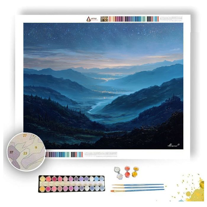 NIGHTSET OPEN VALLEY - Paint by Numbers Full Kit