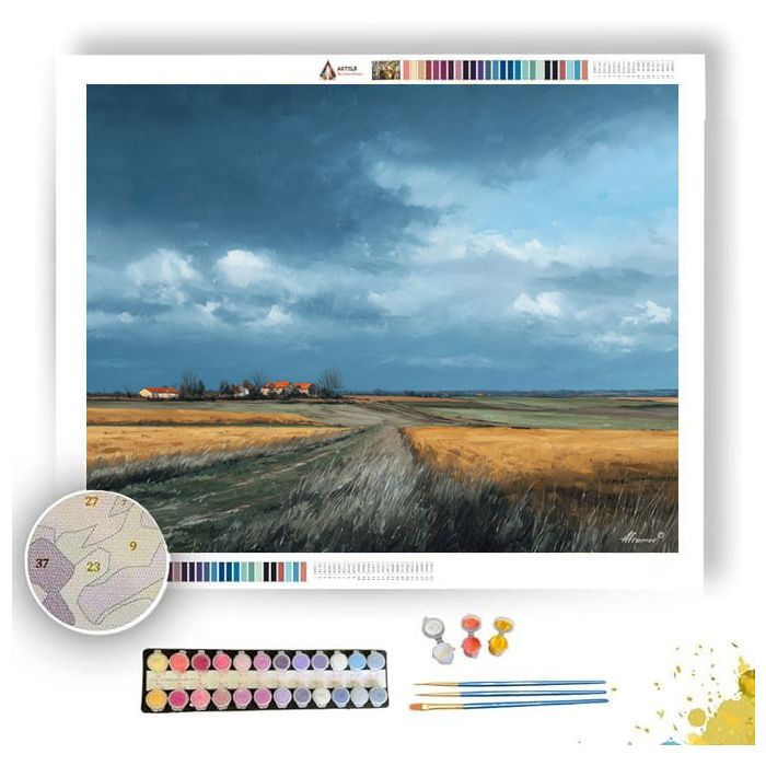 PALE SKY OVER RESTING FIELDS - Paint by Numbers Full Kit