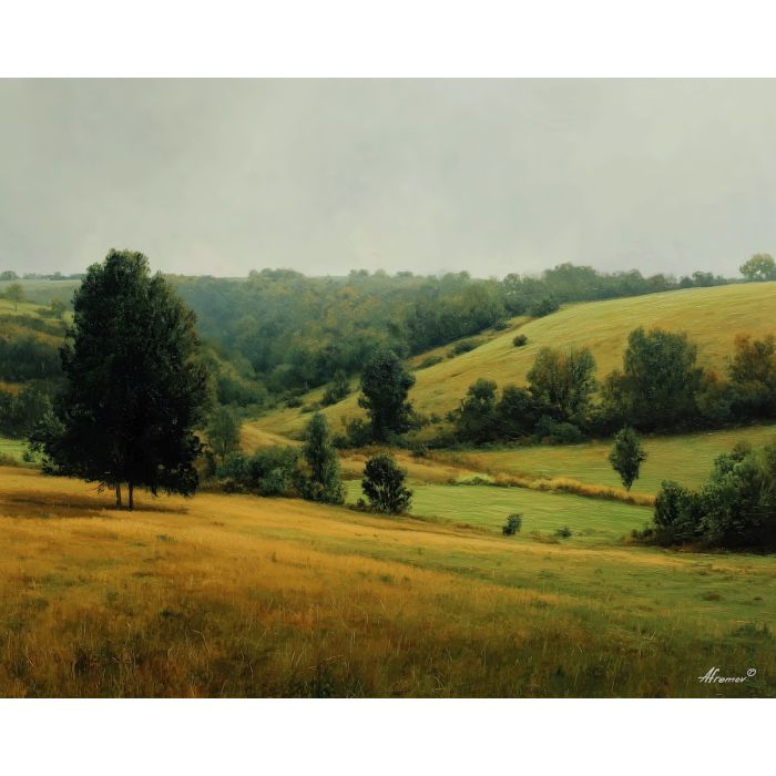 PASTURE IN STILL LIGHT - Paint by Numbers Full Kit