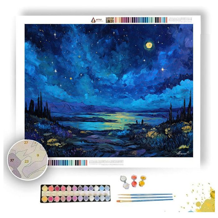 SAPPHIRE NIGHT FLATS - Paint by Numbers Full Kit