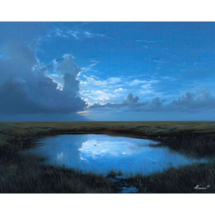 water basin,reflection,oil painting