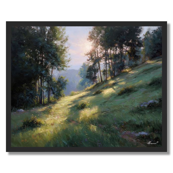 SOFT LIGHT HILLSIDE - FRAMED