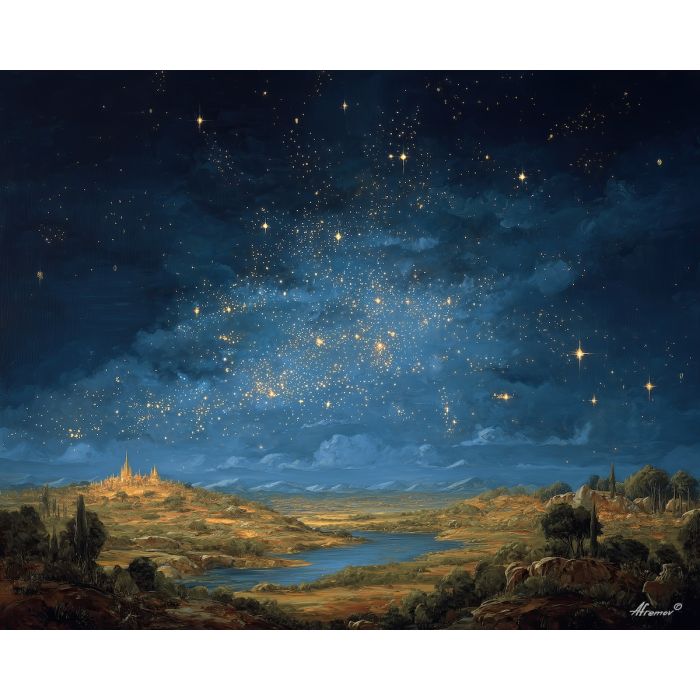 STARS ABOVE QUIET LAND - Paint by Numbers Full Kit
