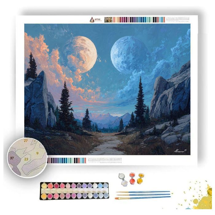 STILLNESS OF TWIN MOONS - Paint by Numbers Full Kit