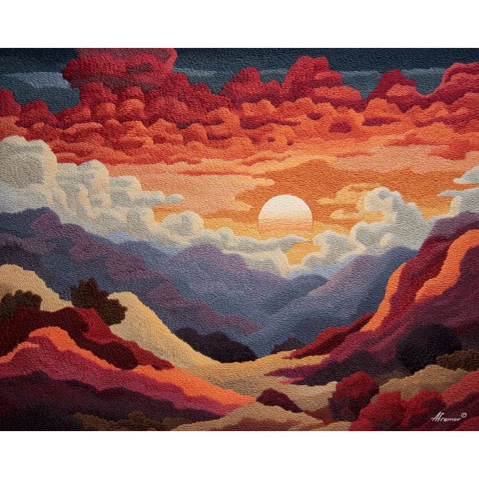 fantasy hills,sunlight,oil painting