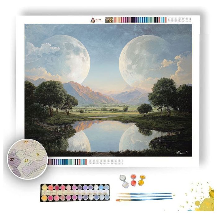 TWIN MOONS LOWLAND - Paint by Numbers Full Kit