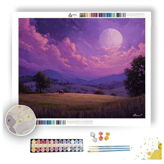 VIOLET MOON PASTURE - Paint by Numbers Full Kit